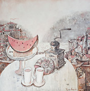 "В городе Листригонов (рыбаков) 60х60см, авторская техника, 2024г. "В городе Листригонов (рыбаков) 60х60см, авторская техника, 2024г.