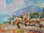 Этюд "Старинные виноградники над Юа-Даг" 15х20см, к. масло, 2024г.